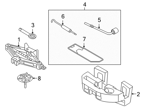 2011 Hyundai Genesis Coupe Jack & Components Tool Set-OVM Diagram for 09130-26500