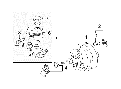 2006 Chevrolet Monte Carlo Hydraulic System Cylinder Asm, Brake Master Diagram for 19209185