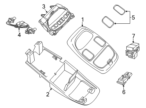 2020 Ram 1500 Classic Overhead Console Lens-Courtesy Lamp Diagram for 68102487AA