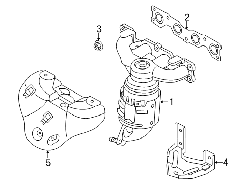 2016 Kia Optima Exhaust Manifold Protector-Heat Upper Diagram for 285252G320