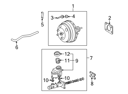 1996 Toyota Tacoma Hydraulic System Gasket, Brake Master Cylinder Diagram for 47275-24010