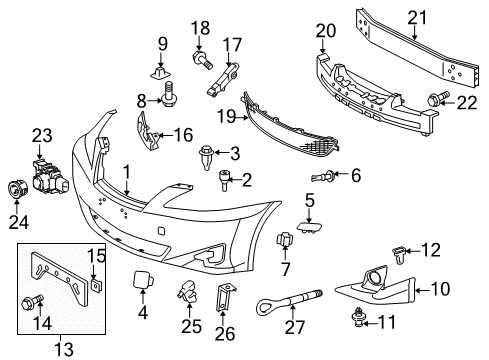 2013 Lexus IS250 Parking Aid Clearance Warning Computer Assembly Diagram for 89340-53040