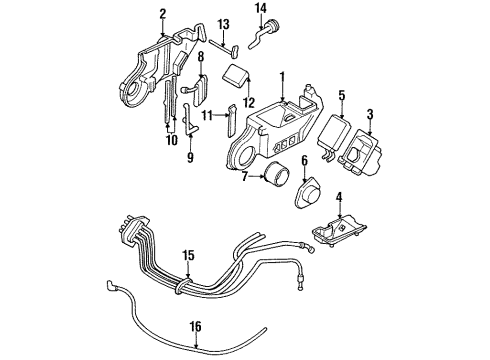 1996 Pontiac Trans Sport Heater Core & Control Valve Actuator Asm-Vacuum Diagram for 1996777