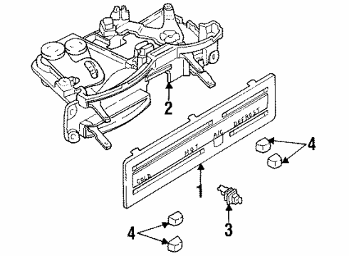 1997 Honda Passport A/C & Heater Control Units Lever Sub-Assy., Heater Control Diagram for 8-97118-217-0