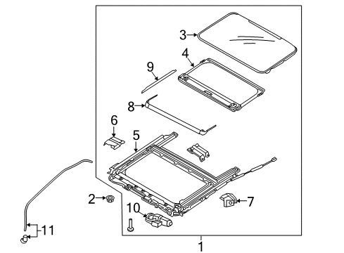 2018 Kia Sedona Sunroof Frame Assembly-Sunroof Front Diagram for 81620A9000