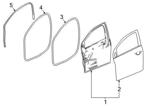 2020 Chevrolet Spark Front Door Door Weatherstrip Diagram for 42454858