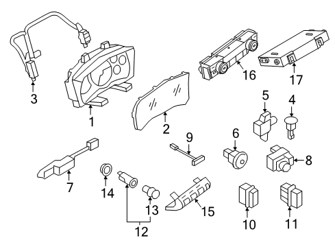 2020 Nissan GT-R Cluster & Switches, Instrument Panel Switch Assy-Meter Disply Diagram for 25273-80B0A
