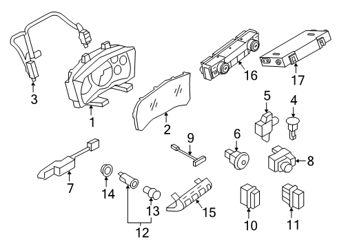 2020 Nissan GT-R Cluster & Switches, Instrument Panel Speedometer Assy Diagram for 24820-6HT1A