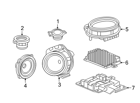 2020 Chevrolet Camaro Sound System Package Tray Speaker Diagram for 23125292