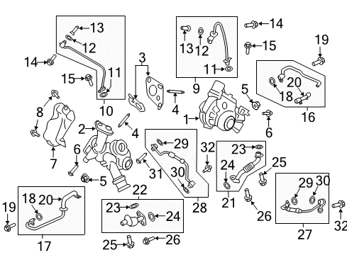 2017 Lincoln Continental Turbocharger Oil Outlet Tube Diagram for FT4Z-9T515-B