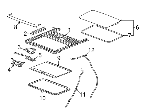 2007 Cadillac Escalade EXT Sunroof Motor Diagram for 15934722