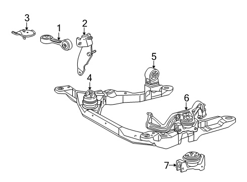2006 Ford Taurus Engine & Trans Mounting Strut Assembly Bracket Diagram for 4F1Z-6F055-EA