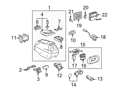 2004 Toyota Tundra Center Console Box Assy, Console, Rear Diagram for 58910-0C060-E0