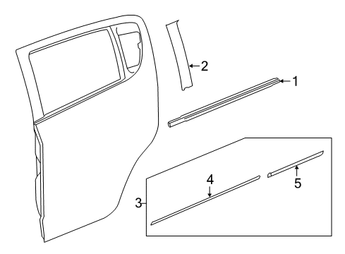 2016 Chevrolet Spark Exterior Trim - Rear Door Belt Weatherstrip Diagram for 42574276