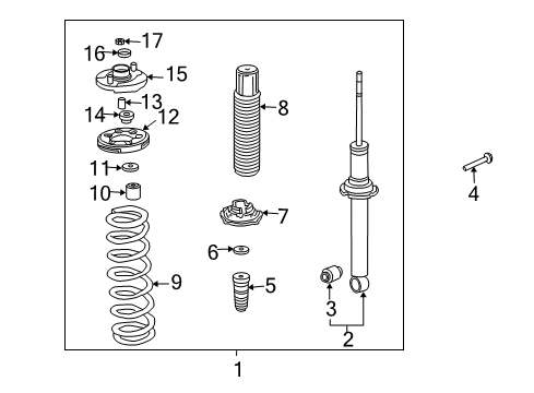 2006 Acura TL Struts & Components - Rear Shock Absorber Assembly, Rear Diagram for 52610-SEP-A06