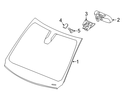 2015 Chrysler 200 Windshield Glass Windshield-Shipping Assembly - 30 Lite Diagram for 68249099AA