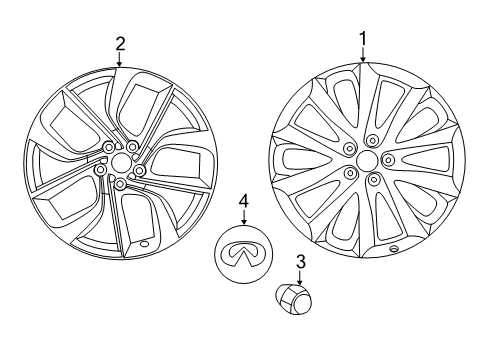 2019 Infiniti QX50 Wheels, Covers & Trim Aluminum Wheel Diagram for 40300-5NA1A