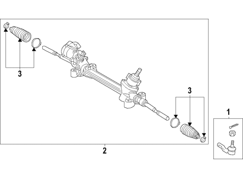 2021 Toyota Sienna Steering Column & Wheel, Steering Gear & Linkage Rack Diagram for 44250-08090