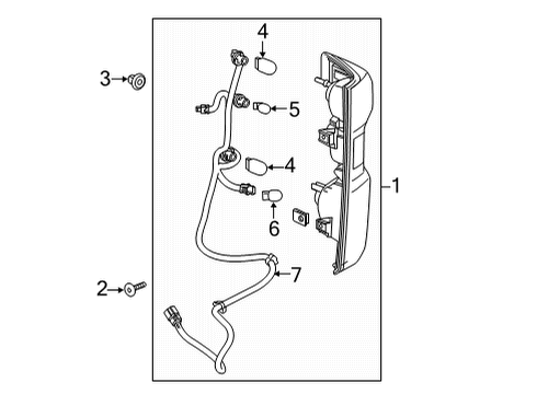 2020 Chevrolet Silverado 3500 HD Bulbs Tail Lamp Diagram for 85161936