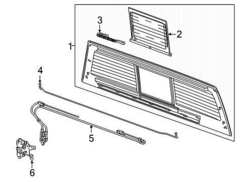 2022 Chevrolet Silverado 2500 HD Front Door Glass & Hardware Regulator Diagram for 84449399