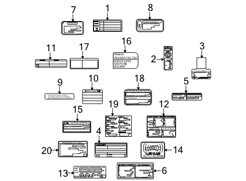 2010 Lexus RX450h Information Labels Label, Power Outlet Diagram for 85537-0E010