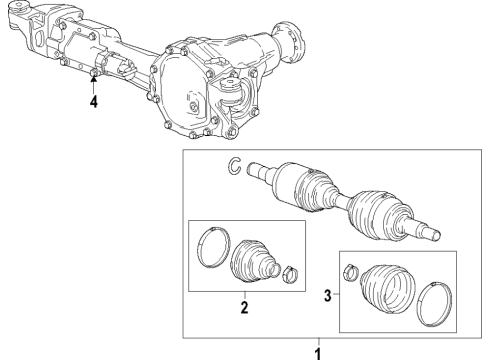 2015 GMC Canyon Front Axle, Axle Shafts & Joints, Drive Axles, Propeller Shaft Axle Assembly Diagram for 23258971