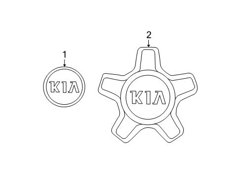 2016 Kia Cadenza Wheel Covers & Trim Wheel Hub Cap Assembly Diagram for 529603T000