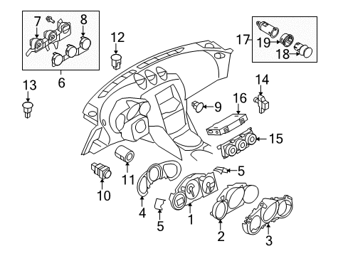 2013 Nissan 370Z Cluster & Switches, Instrument Panel Instrument Panel Dash Gauge Cluster Diagram for B4820-1A34B