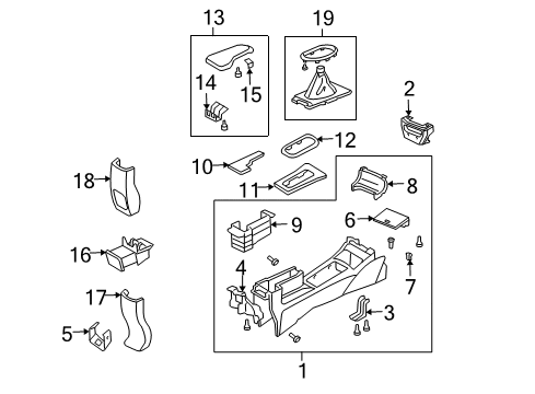 2005 Honda Civic Center Console Lock, Armrest *NH167L* (GRAPHITE BLACK) Diagram for 83408-S5A-010ZC