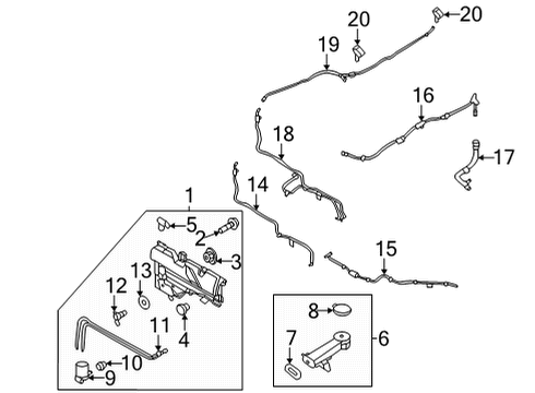 2021 Ford Bronco Wipers Washer Pump Diagram for GN1Z-17664-A