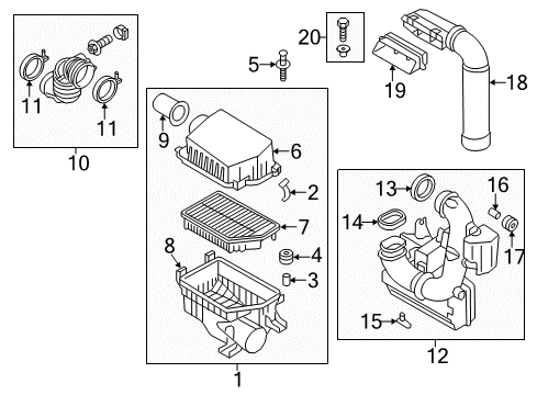 2013 Hyundai Elantra GT Filters Air Cleaner Assembly Diagram for 28110A5350