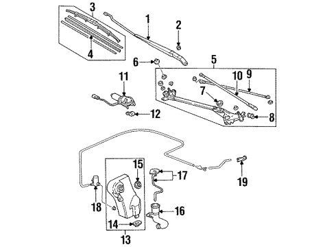 1998 Acura TL Wiper & Washer Components Nozzle, Passenger Side Windshield Washer Diagram for 76810-SW5-003