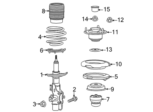 2021 Cadillac CT5 Struts & Components - Front Strut Diagram for 84810460