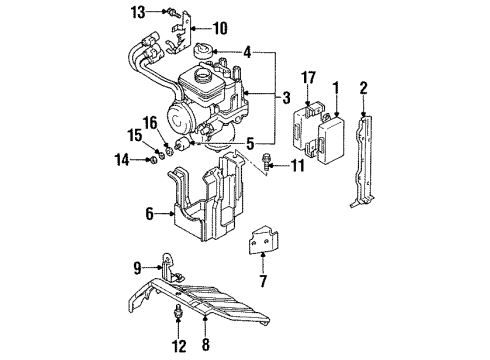 1994 Mitsubishi Diamante Traction Control Components Bolt Diagram for MB133472
