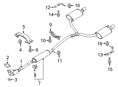 2015 Ford Special Service Police Sedan Exhaust Components Muffler & Pipe Diagram for DG1Z-5230-C