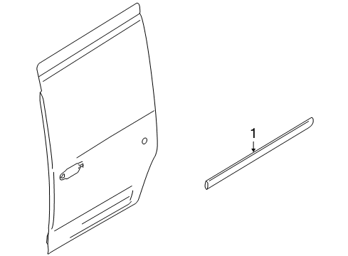 2012 Ford Transit Connect Exterior Trim - Side Loading Door Body Side Molding Diagram for 3T1Z-6129077-BA