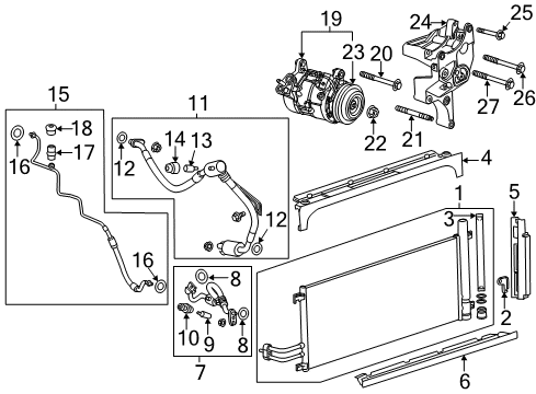 2017 GMC Sierra 1500 A/C Condenser, Compressor & Lines Suction Hose Diagram for 84459872