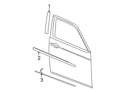 2007 Dodge Charger Exterior Trim - Front Door APPLIQUE-Front Door Diagram for 4806147AB