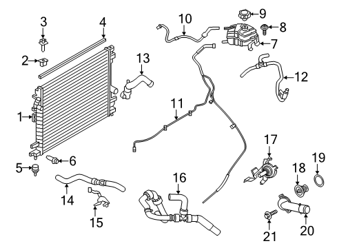 2019 Ford Edge Radiator & Components Lower Hose Diagram for K2GZ-8286-C