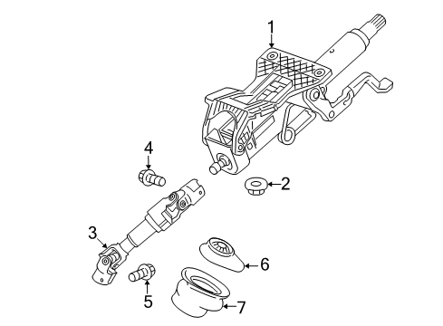 2017 Chevrolet Cruze Steering Column & Wheel, Steering Gear & Linkage Steering Column Diagram for 39133889