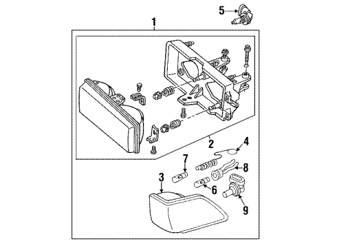 1992 Buick Century Headlamps Composite Headlamp Diagram for 16522268