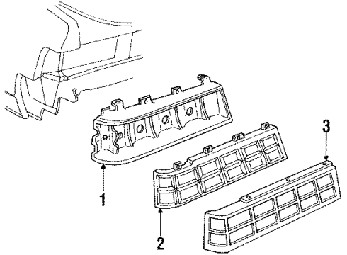 1984 Pontiac Parisienne Tail Lamps Lens, Rear Combination Lamp Diagram for 5973610