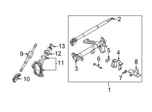 2005 Infiniti G35 Steering Column, Steering Wheel & Trim Column Assy-Steering, Upper Diagram for 48810-AC910