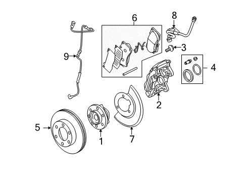 2008 Hummer H3 Brake Components Caliper Diagram for 15202109