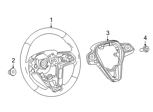 2021 Toyota RAV4 Prime Steering Wheel & Trim Switch Assembly Diagram for 84250-42500