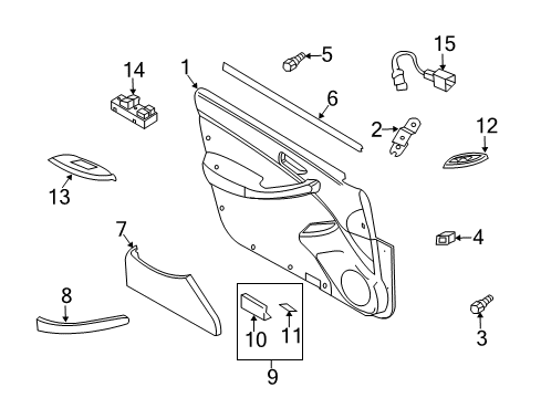 2005 Infiniti G35 Front Door Lens-Map Lamp Diagram for 26442-AL520
