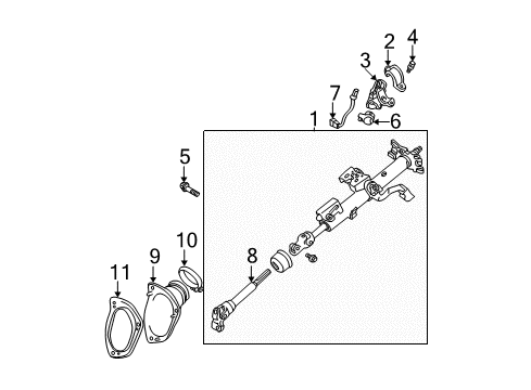 2002 Toyota Camry Ignition Lock Column Assembly Bolt Diagram for 90080-10270