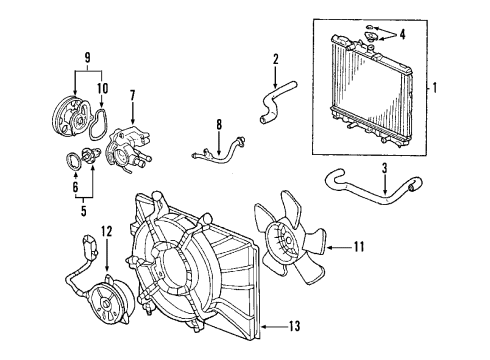 2006 Honda Insight Cooling System, Radiator, Water Pump, Cooling Fan Fan, Cooling Diagram for 19020-PHM-A01