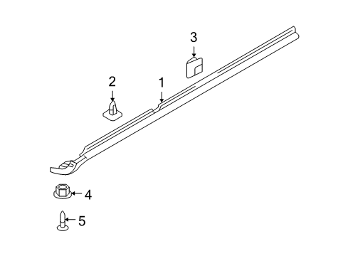 2007 Hyundai Azera Exterior Trim - Pillars, Rocker & Floor Moulding Assembly-Side Sill, RH Diagram for 87752-3L000