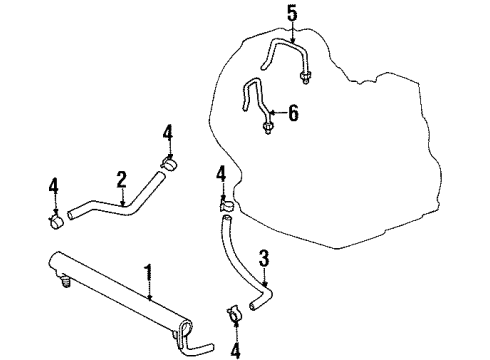 1997 Toyota Paseo Trans Oil Cooler Hose Diagram for 90445-15046